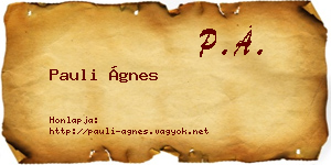 Pauli Ágnes névjegykártya