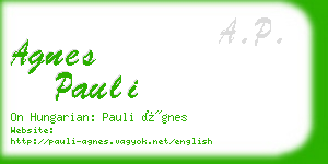 agnes pauli business card